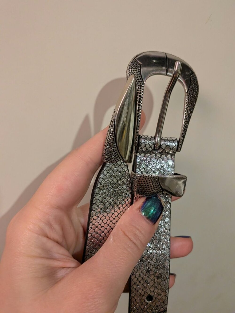 The Kooples Paris Snake Print Leather Western Belt - T.2 / M (Interview with the